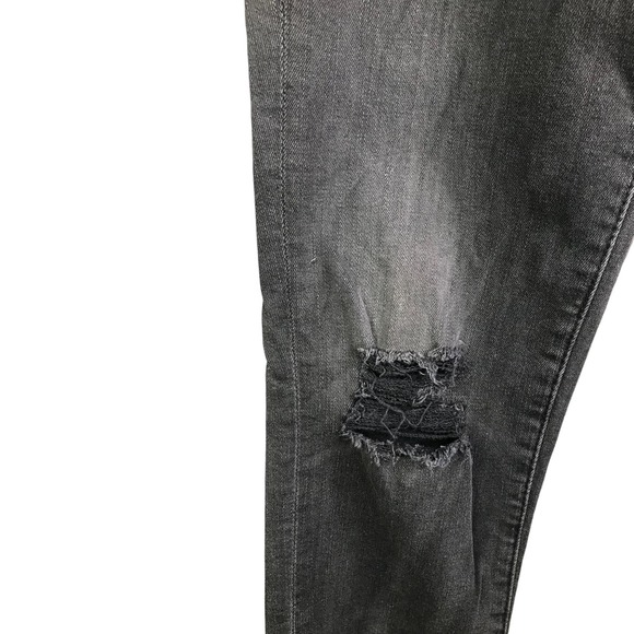 AG Adriano Goldschmied Women's Skinny Jeans Black Denim Distressed Rip Denim 26R - Picture 7 of 11